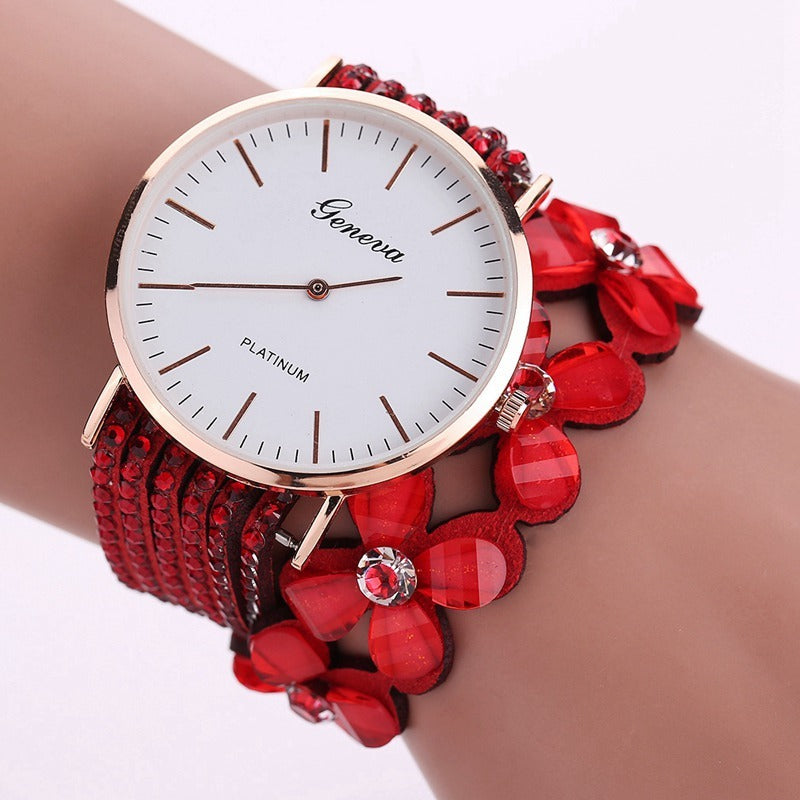 Fashion Geneva Flowers Women Watches