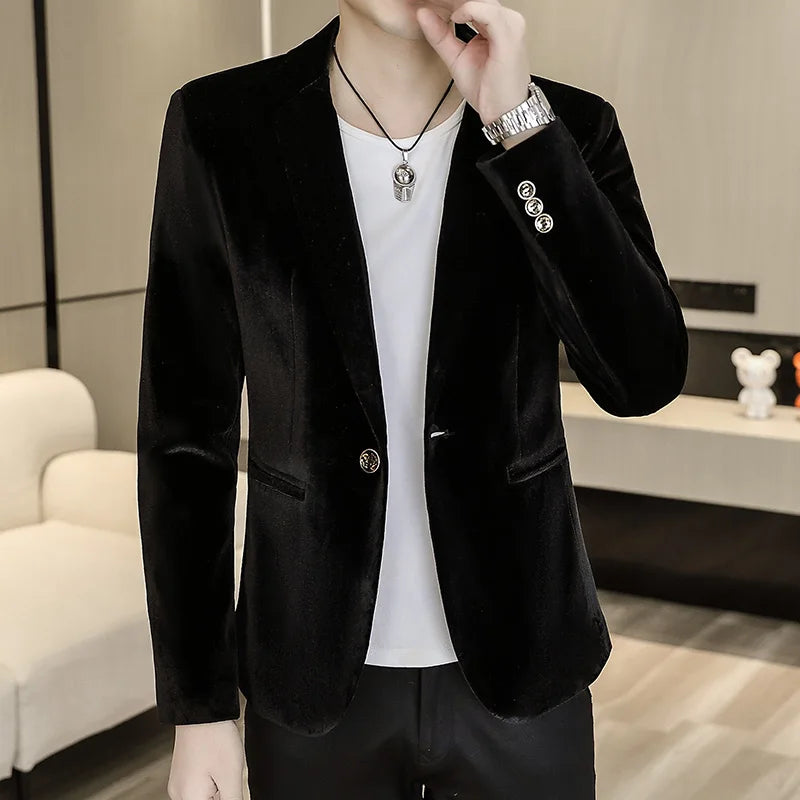 Blazer: An Outdoor Fashion Business Gentleman Wedding Host Slim-fit Casual Korean-style Youthful Men&