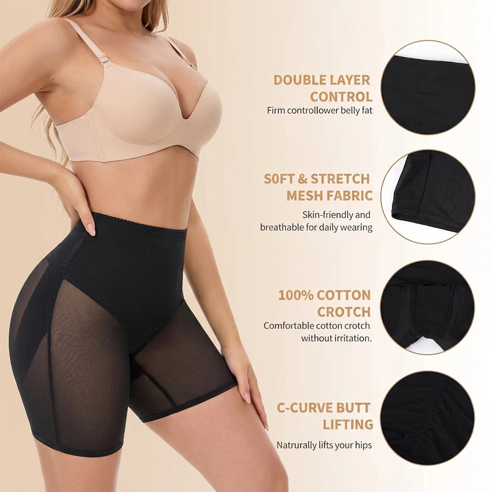 High Waist Tummy Control Shapewear Shorts for Women Mesh Butt Lifter Thigh Slimmer Underwear Seamless Body Shaper Panties