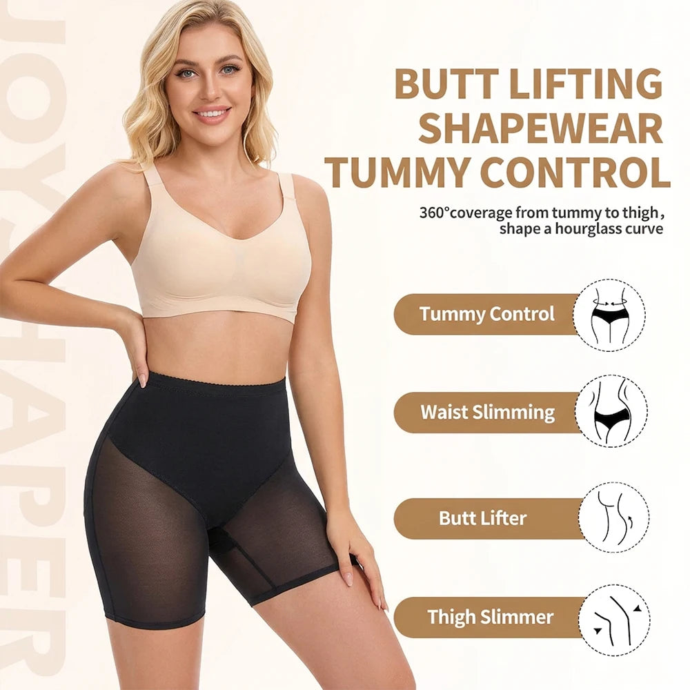 High Waist Tummy Control Shapewear Shorts for Women Mesh Butt Lifter Thigh Slimmer Underwear Seamless Body Shaper Panties