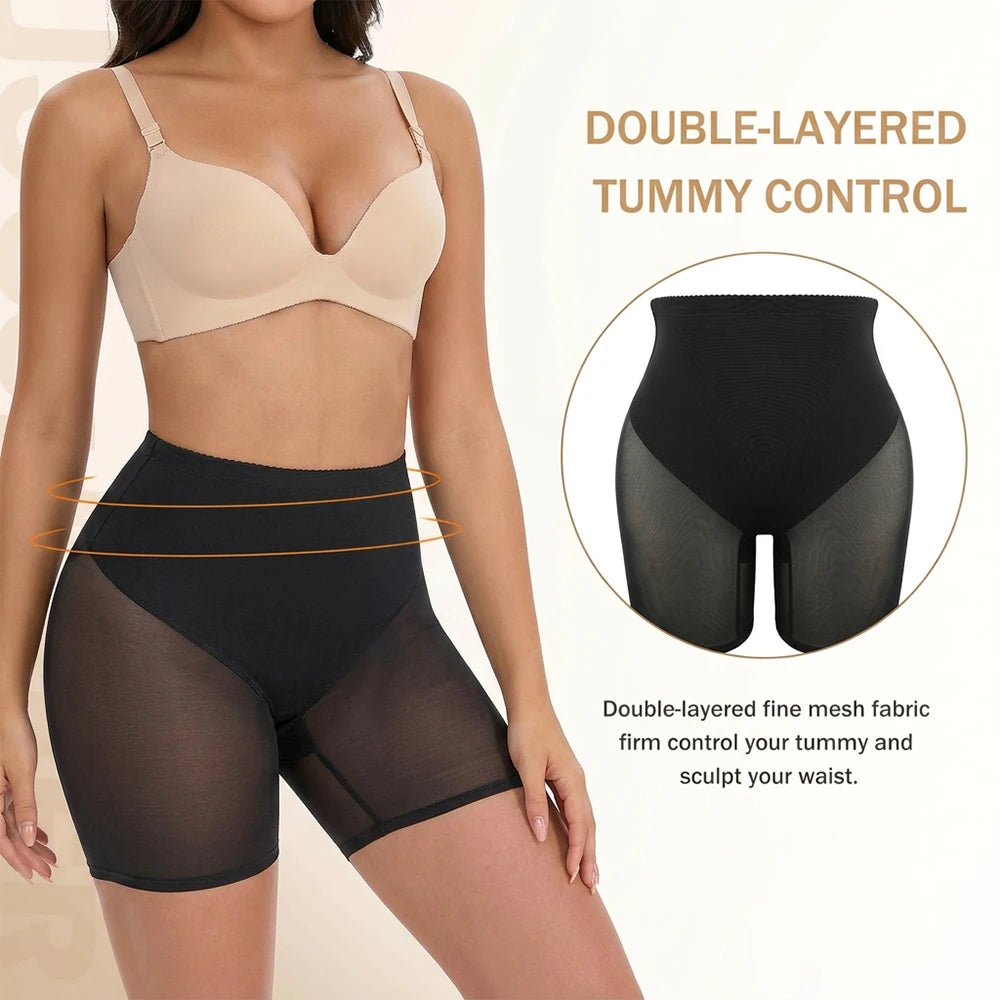 High Waist Tummy Control Shapewear Shorts for Women Mesh Butt Lifter Thigh Slimmer Underwear Seamless Body Shaper Panties