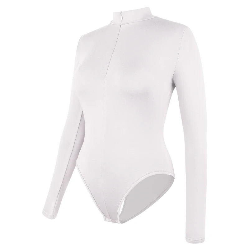 Shapewear Bodysuit for Women Seamless Briefs Shapewear Tummy Control Bodysuits Zip Front Long Sleeve Tops Bodysuit
