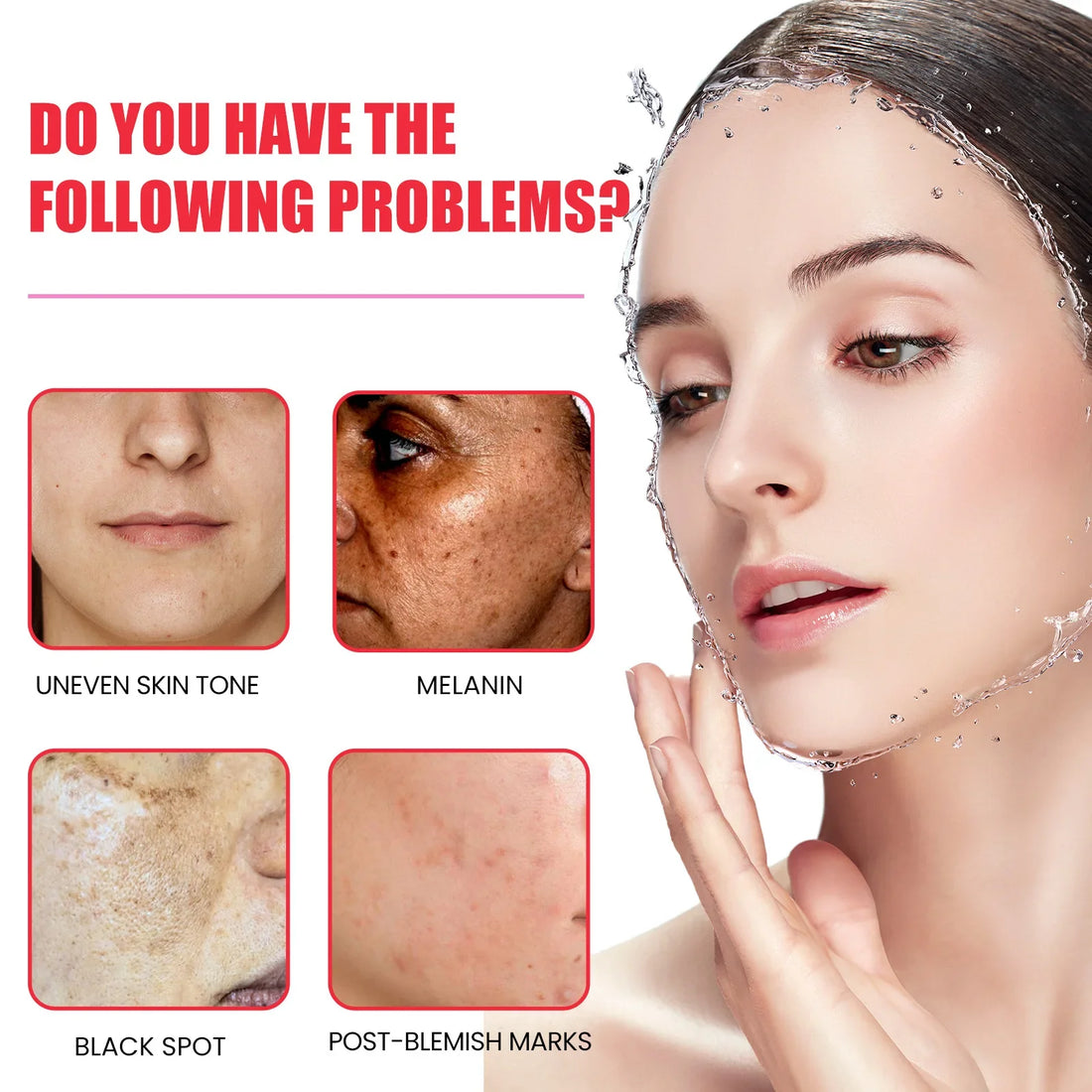 Melanin Correcting Serum Whitening Repairing Pigmentation Remove Melasma Brightening Dark Spots Anti Aging Fade Freckles Serum