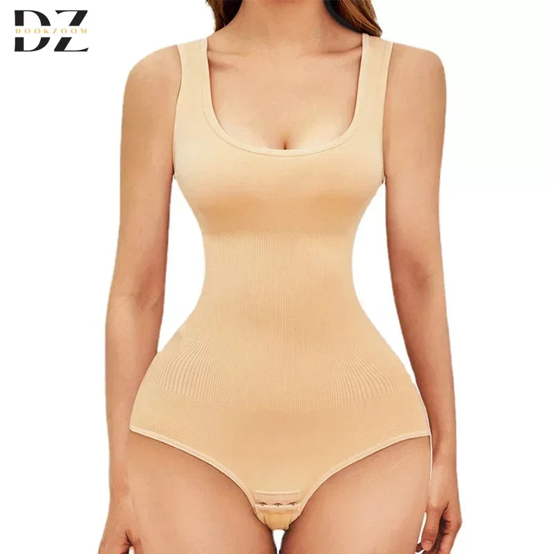 Body Shapewear for Women Seamless Solid Shaping Full Bodysuit Crew Neck Tummy Control Slimming Body Shaper Underwear &amp; Shapewear