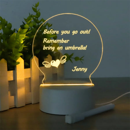 Creative Bedside Message Board Night Light