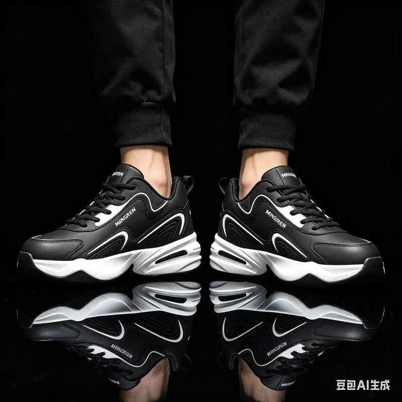 Men Sports Running Shoes Outdoor Walking Soft Casual Sneakers Fashion Designer Leather Sneaker Waterproof Men&