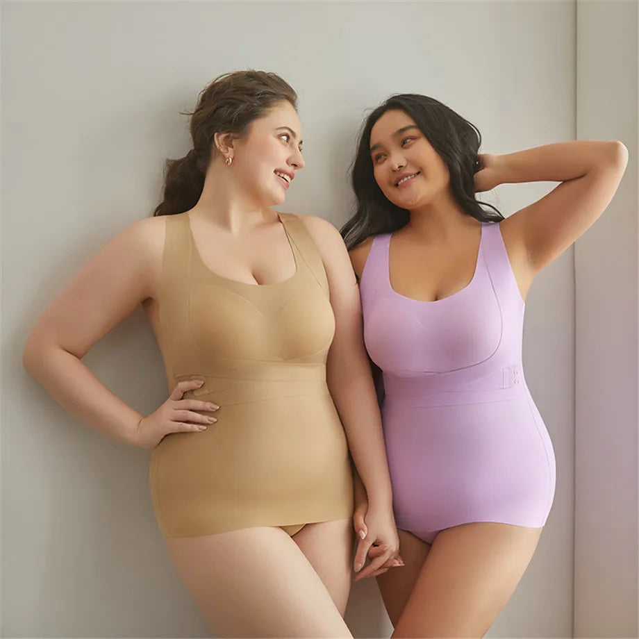 Body Shapewear for Women Seamless Solid Shaping Full Bodysuit Crew Neck Tummy Control Slimming Body Shaper Underwear &amp; Shapewear