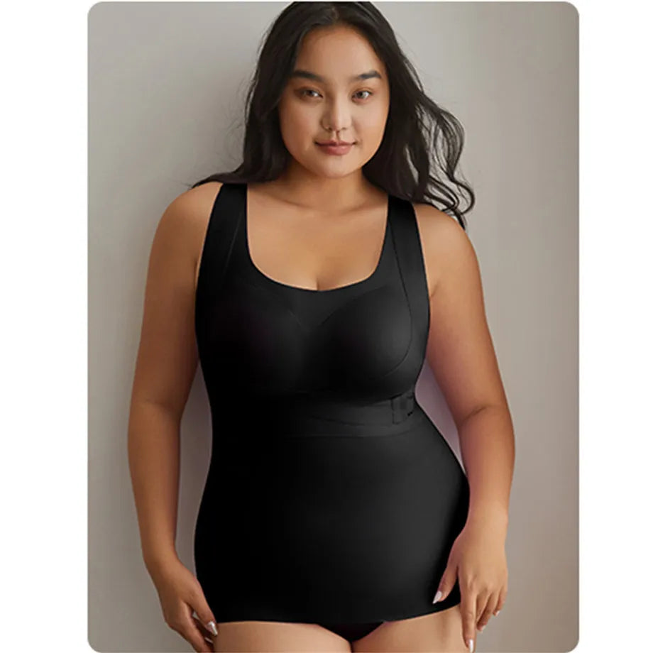 Body Shapewear for Women Seamless Solid Shaping Full Bodysuit Crew Neck Tummy Control Slimming Body Shaper Underwear &amp; Shapewear