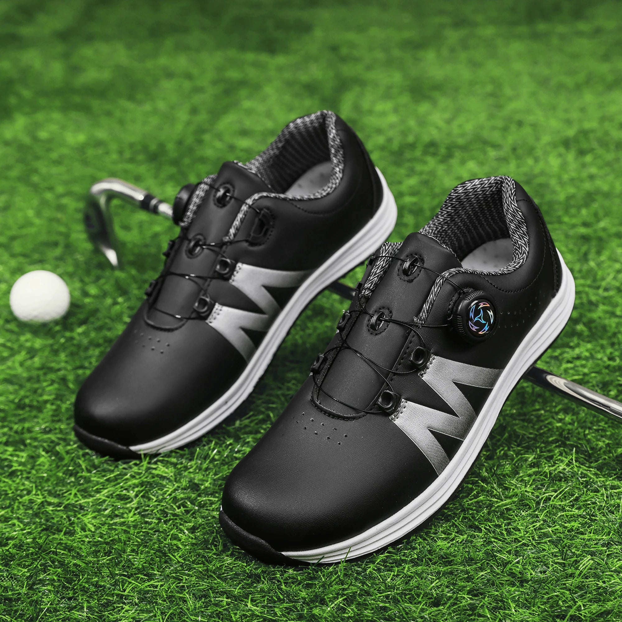 Outdoor Golf Shoes Leisure Sports Wear for Travel Mountain Climbing And Walking Fashion Trend Leading, White and black 10
