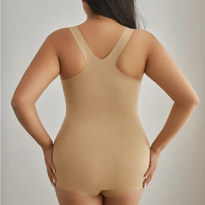 Body Shapewear for Women Seamless Solid Shaping Full Bodysuit Crew Neck Tummy Control Slimming Body Shaper Underwear &amp; Shapewear
