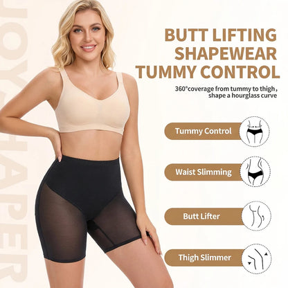 High Waist Tummy Control Shapewear Shorts for Women Mesh Butt Lifter Thigh Slimmer Underwear Seamless Body Shaper Panties