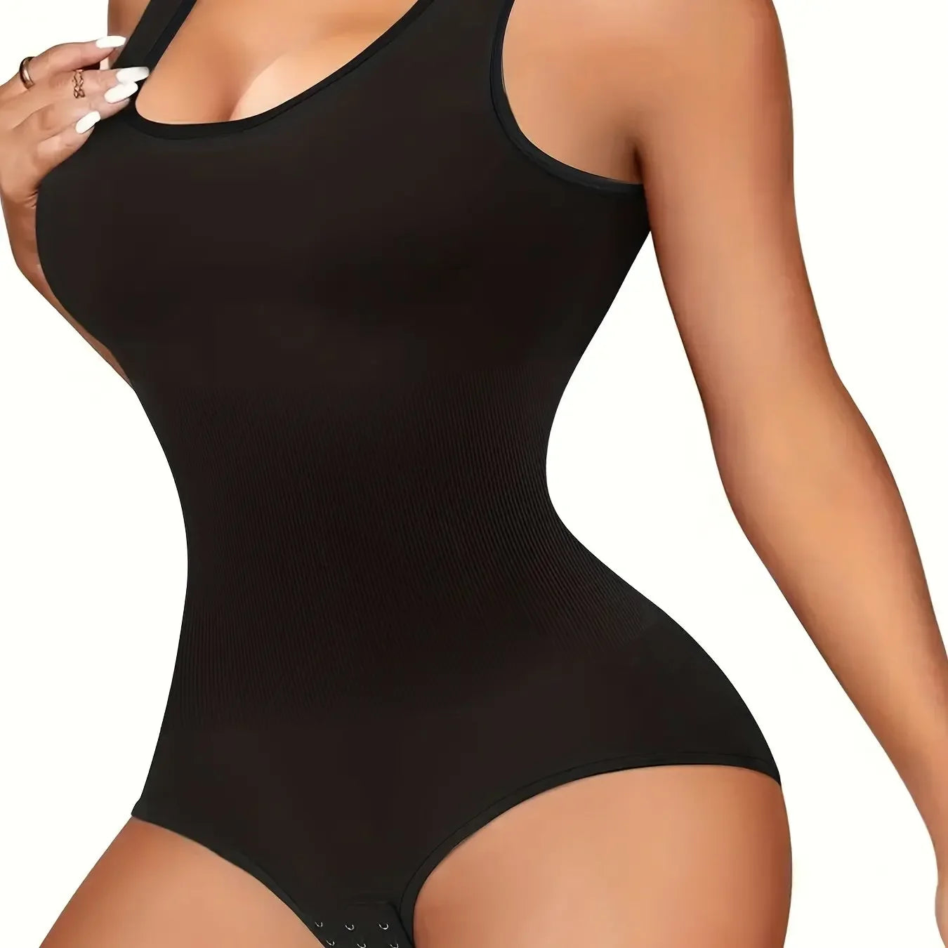 Body Shapewear for Women Seamless Solid Shaping Full Bodysuit Crew Neck Tummy Control Slimming Body Shaper Underwear &amp; Shapewear