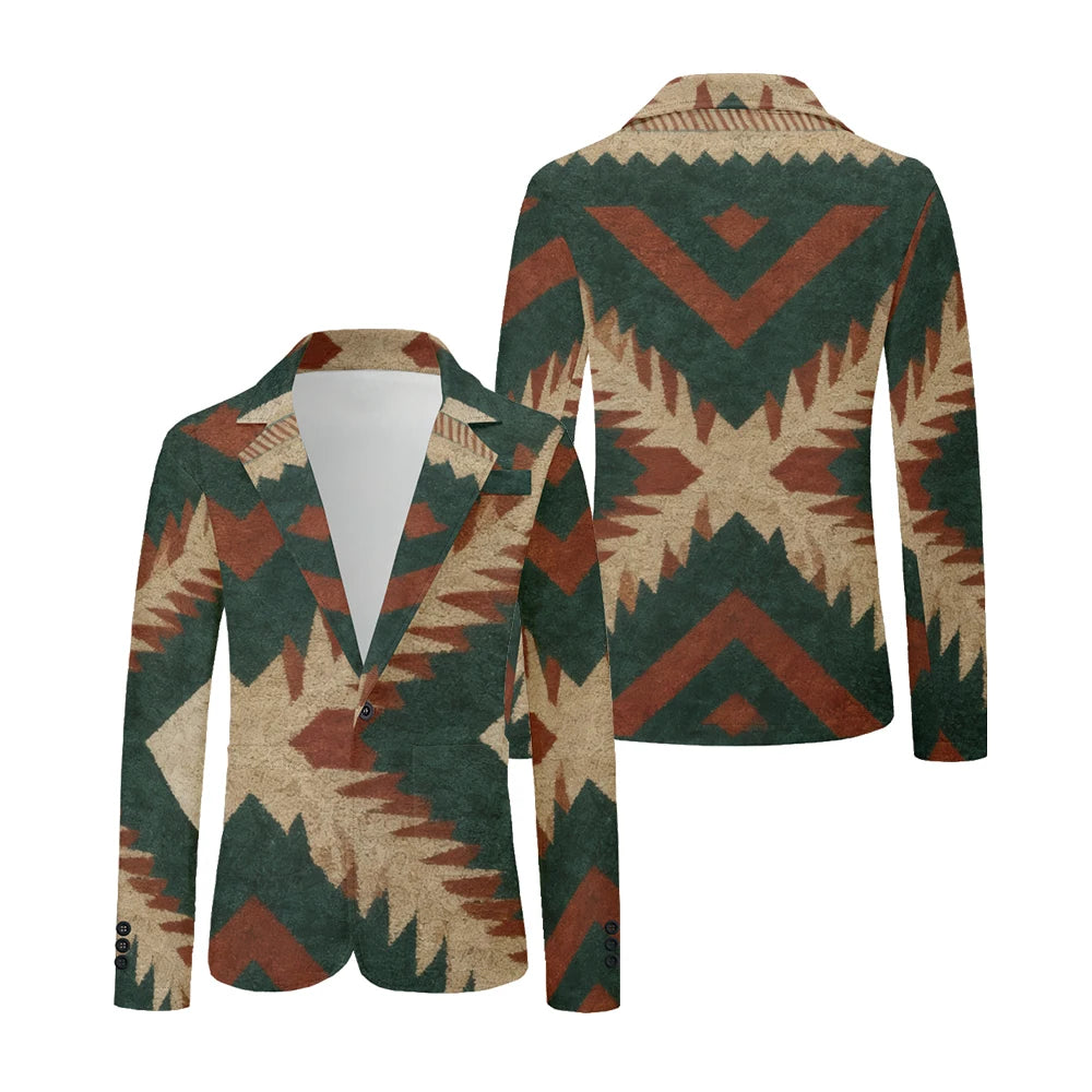 Men Geometric Print Blazers Vintage Modern Oversized Suit Coat Jacket Abstract Stripe Pattern Suit Coat for Daily Casual Wear