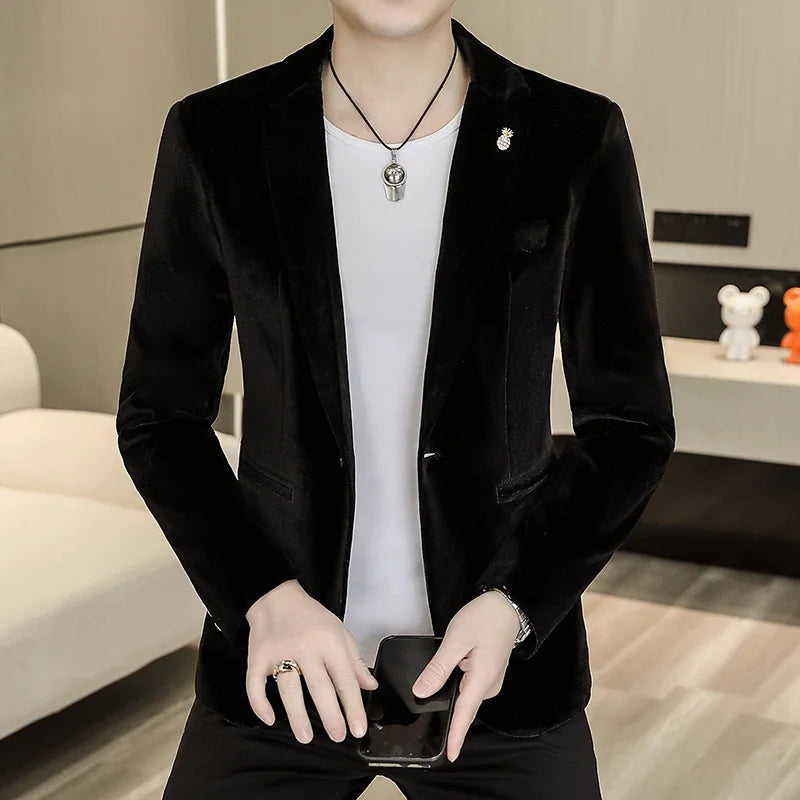 Blazer: An Outdoor Fashion Business Gentleman Wedding Host Slim-fit Casual Korean-style Youthful Men&