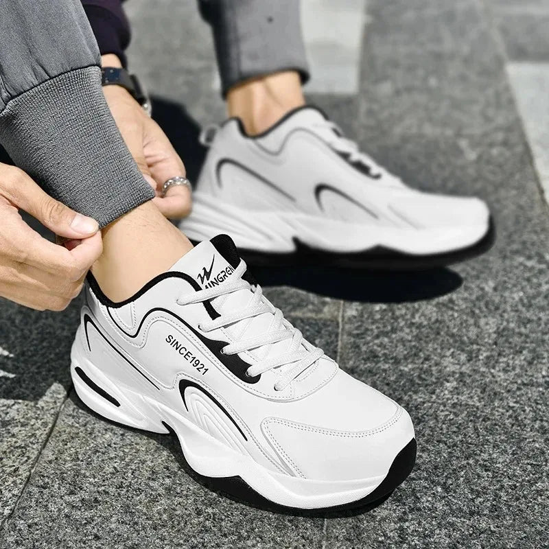 Men Sports Running Shoes Outdoor Walking Soft Casual Sneakers Fashion Designer Leather Sneaker Waterproof Men&