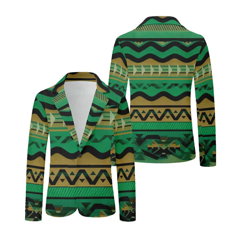 Men Geometric Print Blazers Vintage Modern Oversized Suit Coat Jacket Abstract Stripe Pattern Suit Coat for Daily Casual Wear