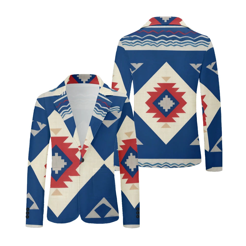 Men Geometric Print Blazers Vintage Modern Oversized Suit Coat Jacket Abstract Stripe Pattern Suit Coat for Daily Casual Wear