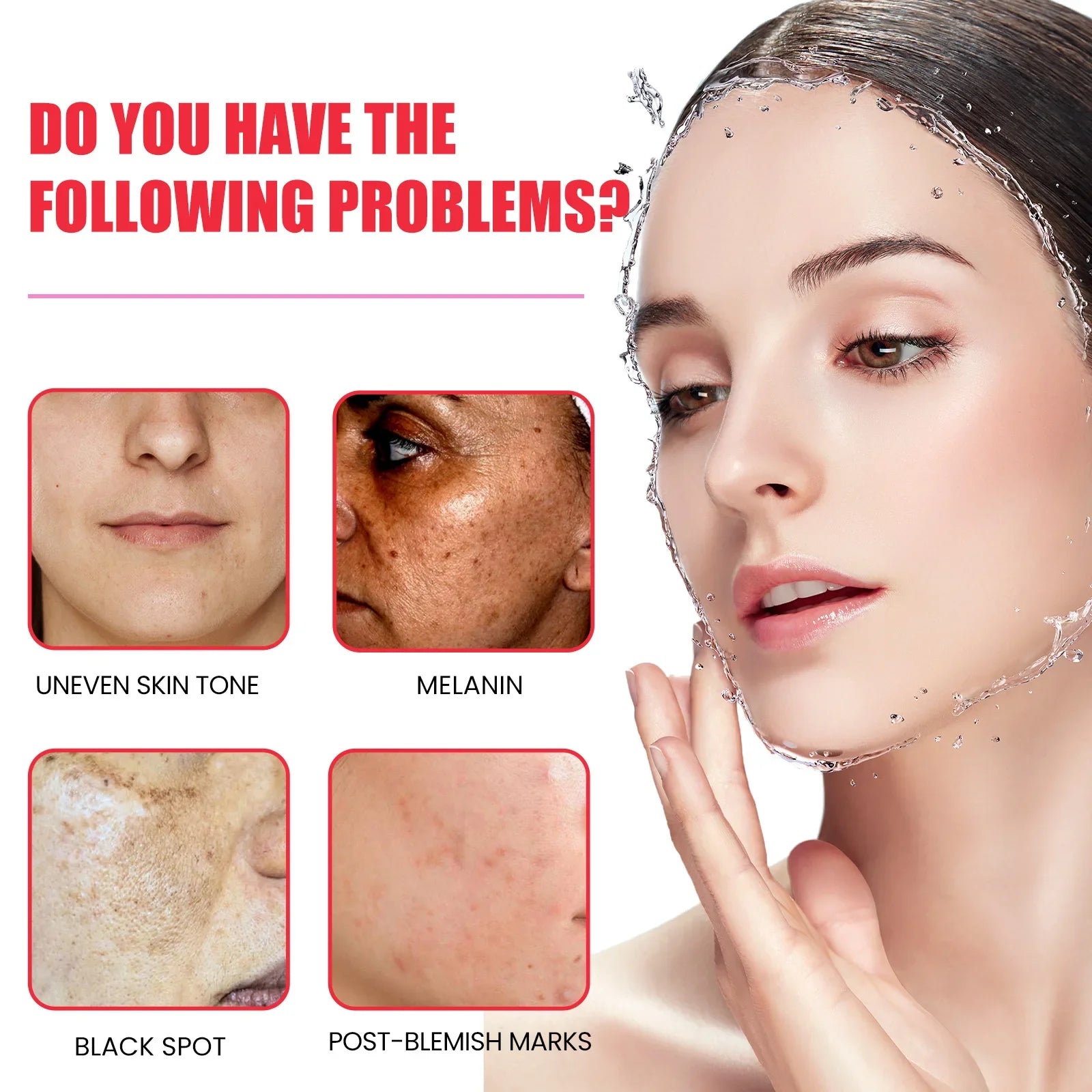 Melanin Correcting Serum Whitening Repairing Pigmentation Remove Melasma Brightening Dark Spots Anti Aging Fade Freckles Serum