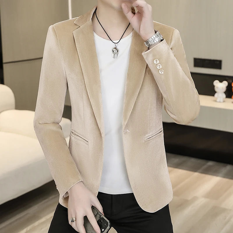 Blazer: An Outdoor Fashion Business Gentleman Wedding Host Slim-fit Casual Korean-style Youthful Men&