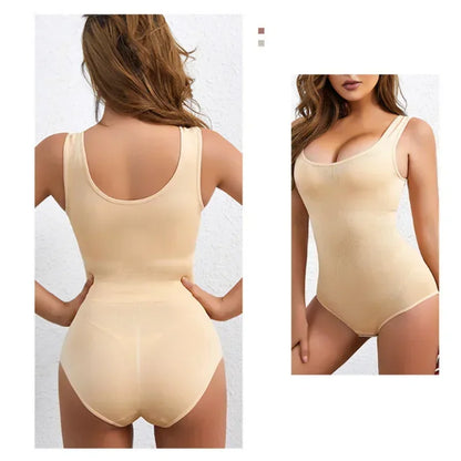 Body Shapewear for Women Seamless Solid Shaping Full Bodysuit Crew Neck Tummy Control Slimming Body Shaper Underwear &amp; Shapewear