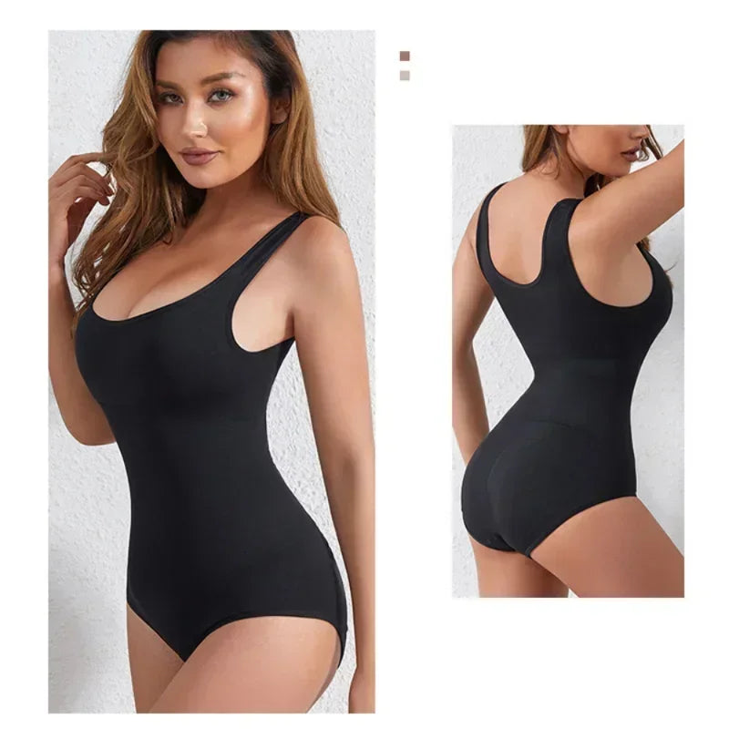 Body Shapewear for Women Seamless Solid Shaping Full Bodysuit Crew Neck Tummy Control Slimming Body Shaper Underwear &amp; Shapewear