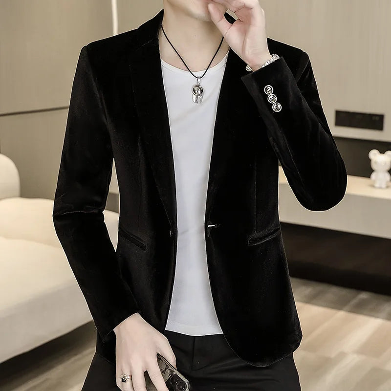Blazer: An Outdoor Fashion Business Gentleman Wedding Host Slim-fit Casual Korean-style Youthful Men&