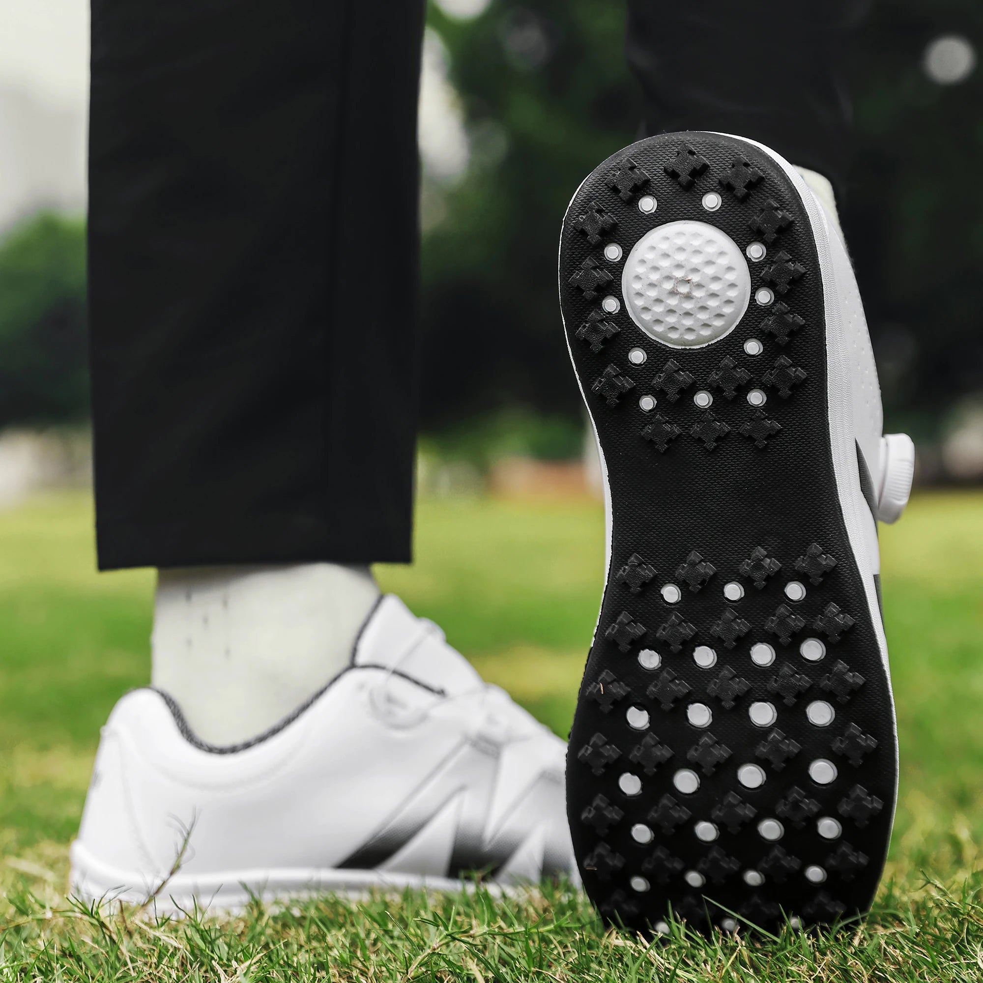 Outdoor Golf Shoes Leisure Sports Wear for Travel Mountain Climbing And Walking Fashion Trend Leading, White and black 10