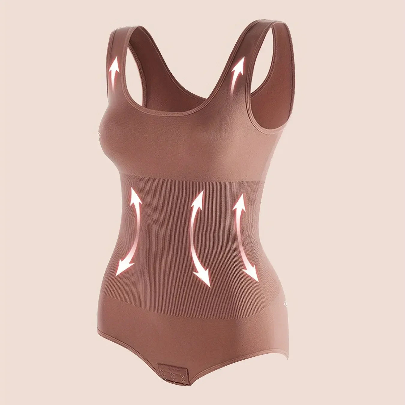 Body Shapewear for Women Seamless Solid Shaping Full Bodysuit Crew Neck Tummy Control Slimming Body Shaper Underwear &amp; Shapewear