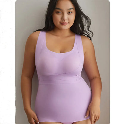 Body Shapewear for Women Seamless Solid Shaping Full Bodysuit Crew Neck Tummy Control Slimming Body Shaper Underwear &amp; Shapewear