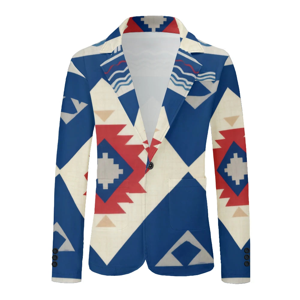 Men Geometric Print Blazers Vintage Modern Oversized Suit Coat Jacket Abstract Stripe Pattern Suit Coat for Daily Casual Wear
