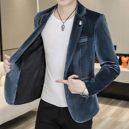 Blazer: An Outdoor Fashion Business Gentleman Wedding Host Slim-fit Casual Korean-style Youthful Men&