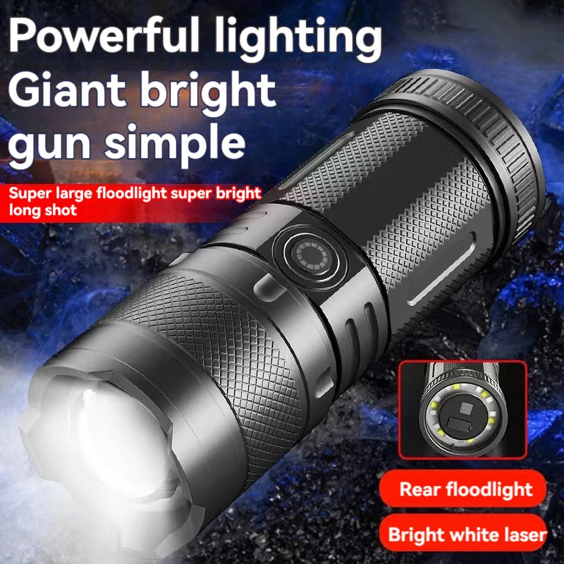 White Laser Telescopic Zoom Flashlight